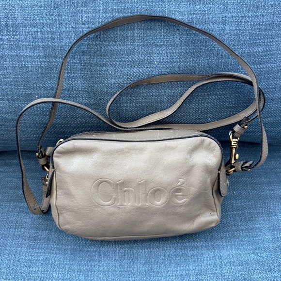 Chloe Beige 2 Way Leather Crossbody Bag - Picture 2 of 8